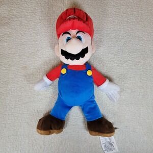 Super Mario Jumbo 24" Soft Plush Figure Pillow Toy Secret Back Compartment